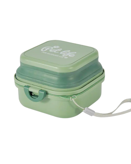 Green tin box with a handle and 'The Get Life' text on a white background