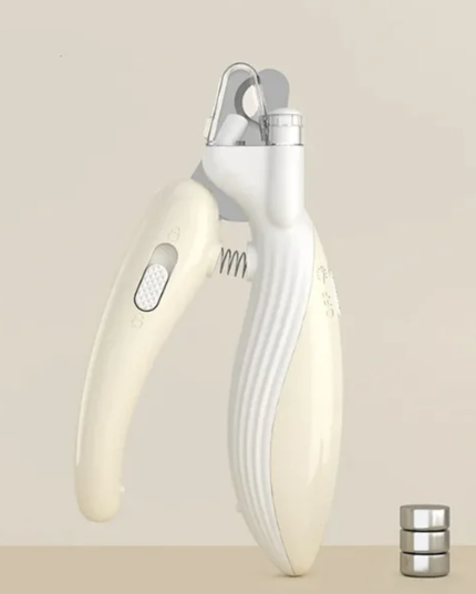 White electronic device with a small round component on a beige background