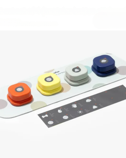 Colorful stamp set with a white background