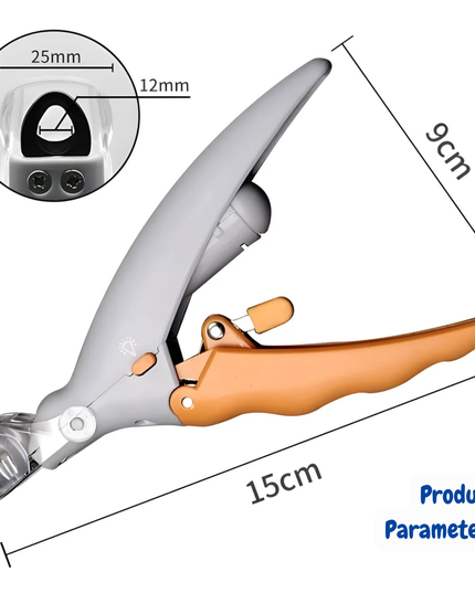 Cutter tool with measurements on a white background