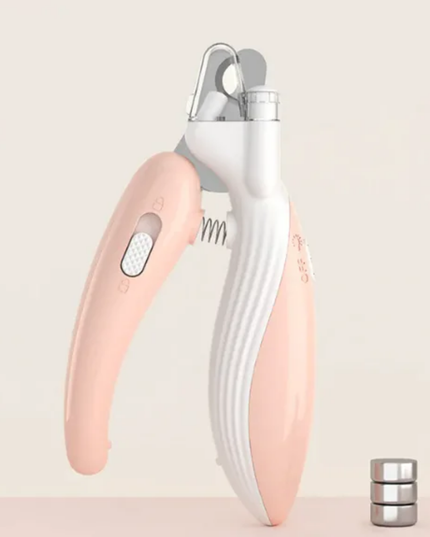 Pink and silver device on a light beige background