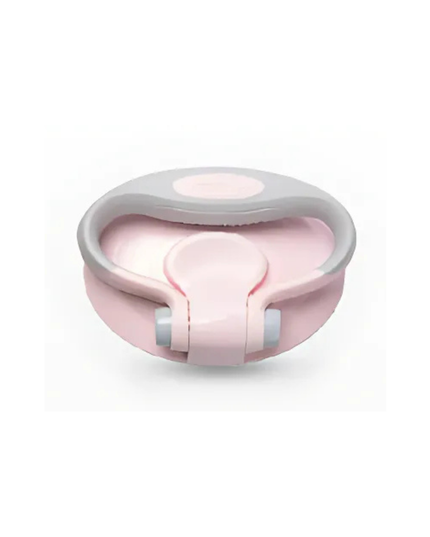 Pink and gray electronic device on a white background