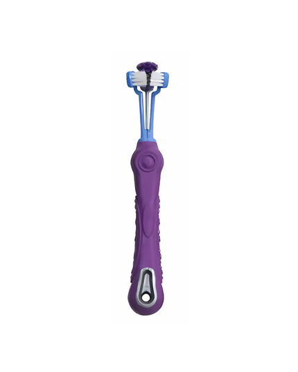 Purple and blue manual razor on a white background