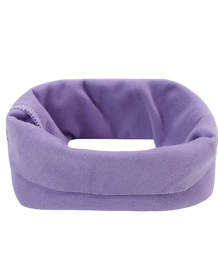 Purple neck pillow on a white background