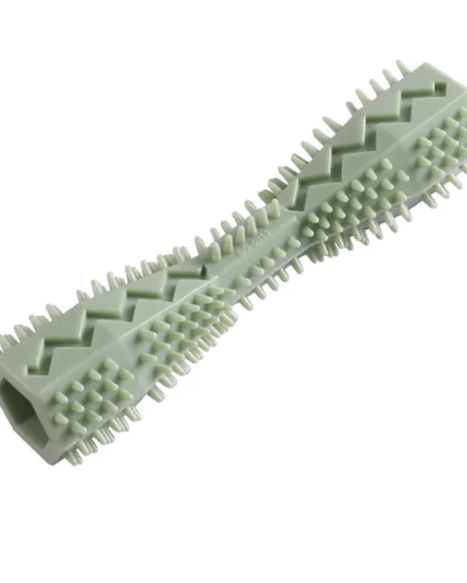 Green plastic tool with textured surface on a white background