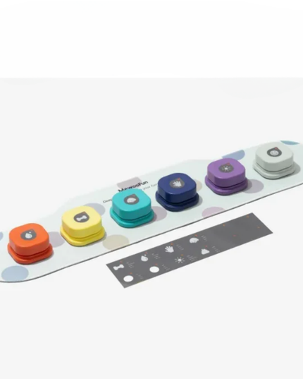 Colorful wheel set with a white base on a white background