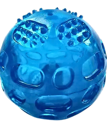 Blue textured ball on a white background