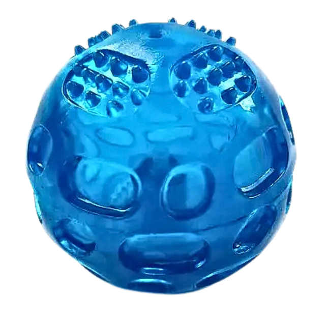 Blue textured ball on a white background