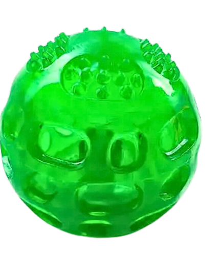 Green textured ball on a white background