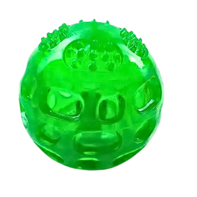 Green textured ball on a white background
