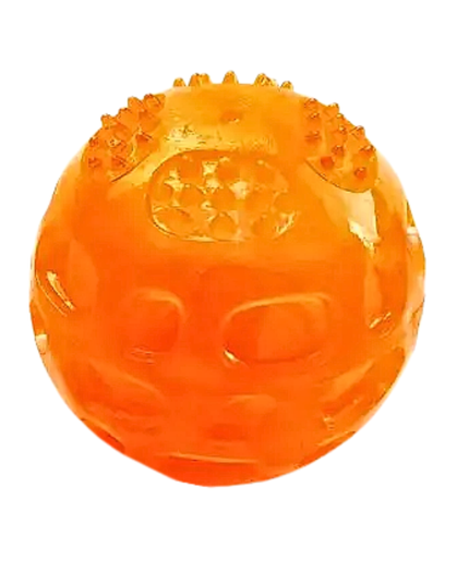 Orange textured ball on a white background