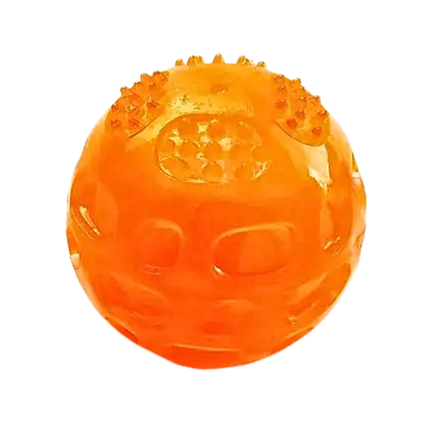 Orange textured ball on a white background