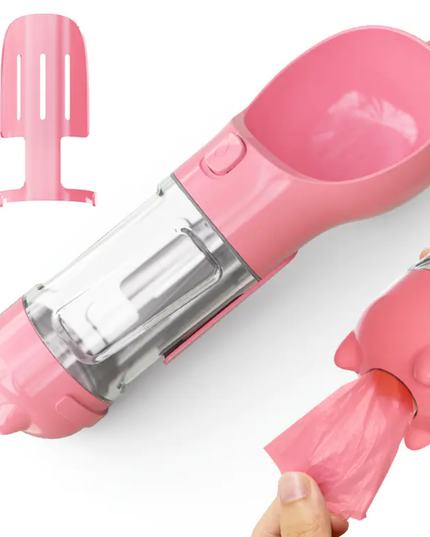 Pink handheld tool with a transparent middle section on a white background