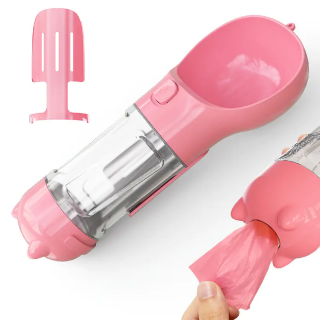 Pink handheld tool with a transparent middle section on a white background