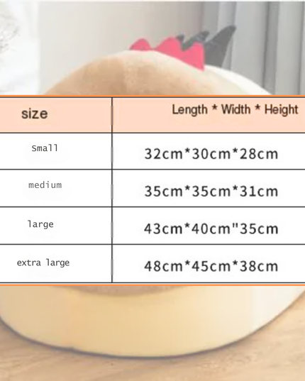 Size chart overlay on a product with dimensions displayed