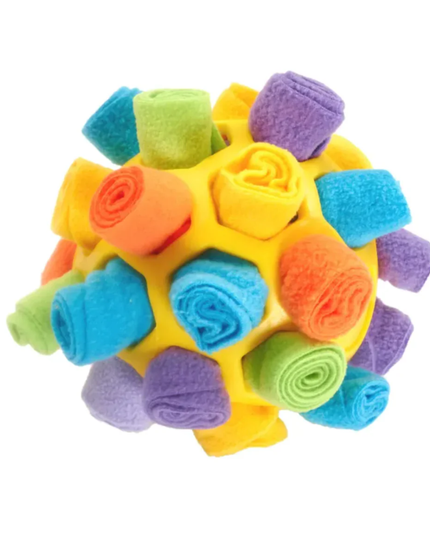 Colorful textured ball toy on a white background