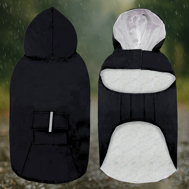 Black and white baby seat cover with hood and pocket on a blurred green background