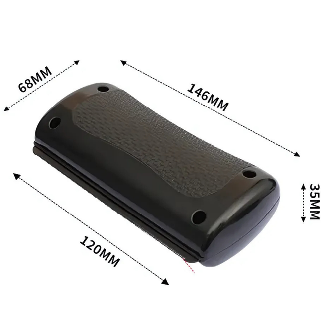 Black rectangular object with dimensions labeled on a white background