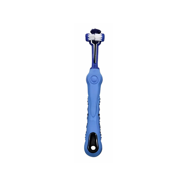 Blue electric toothbrush on a white background