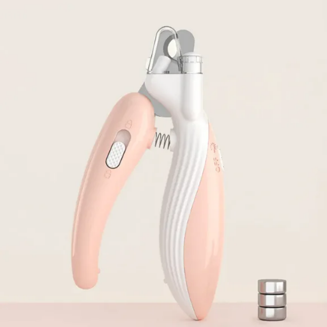 Pink and silver device on a light beige background