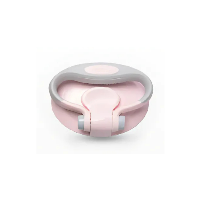 Pink and gray electronic device on a white background