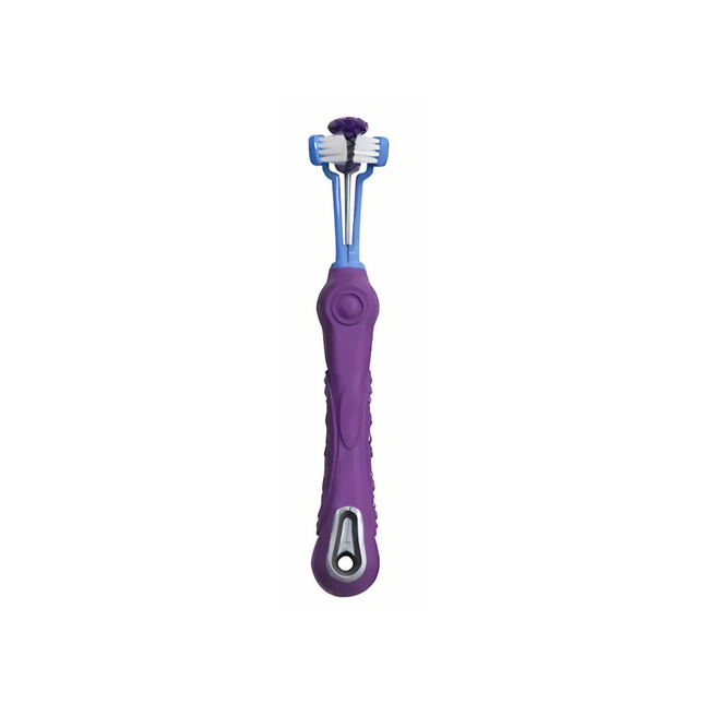 Purple and blue manual razor on a white background